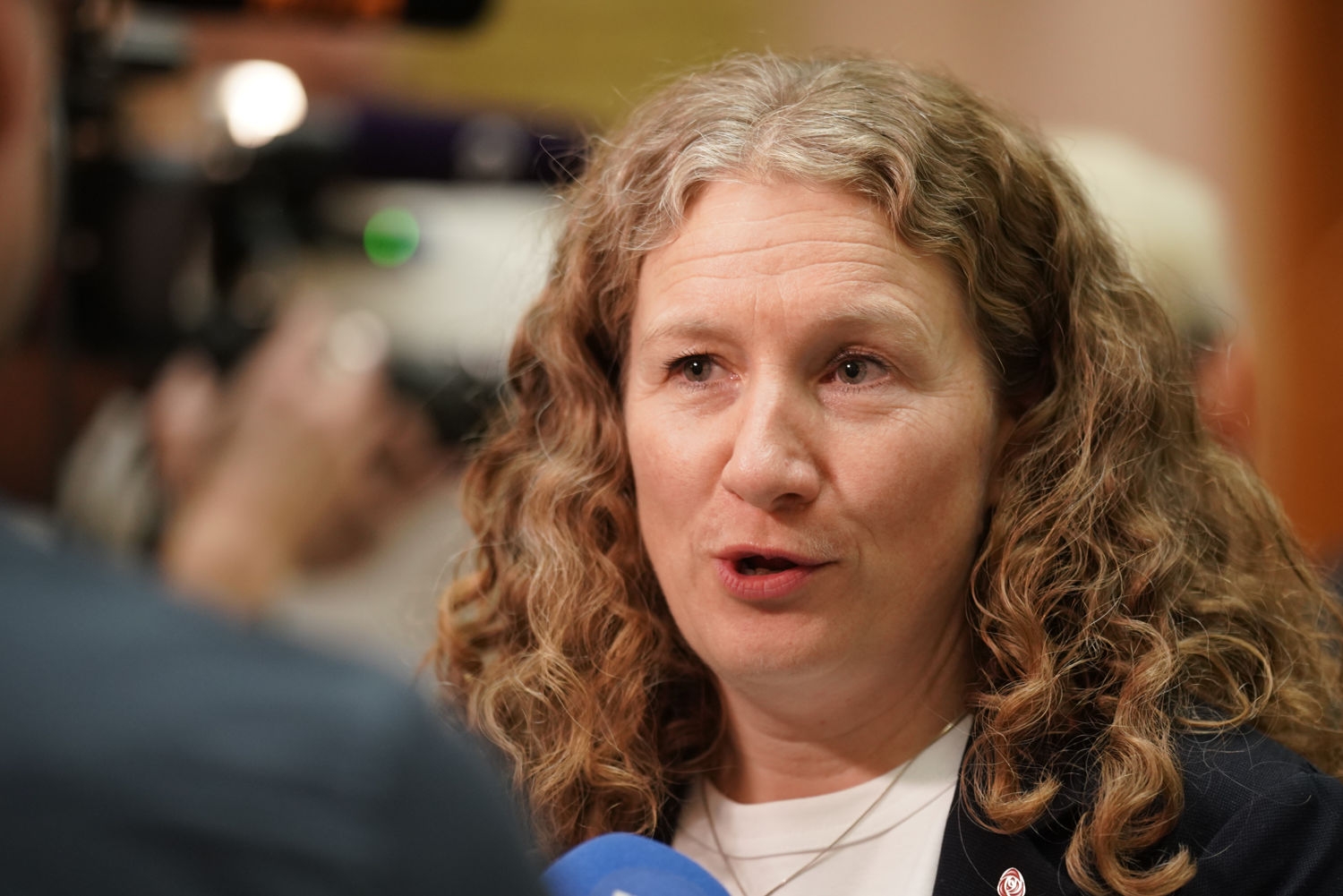 Tuva Moflag (Ap) var i Politisk kvarter torsdag morgen.