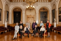 F.v. Lan Marie Nguyen Berg (MDG), Kirsti Bergstø (SV), Olaug Bollestad (KrF), Rigmor Aasrud (A), Sylvi Listhaug (Frp), Erna Solberg (H), Marit Arnstad (Sp), Guri Melby (V), Marie Sneve Martinussen (R) og Irene Ojala (PF).