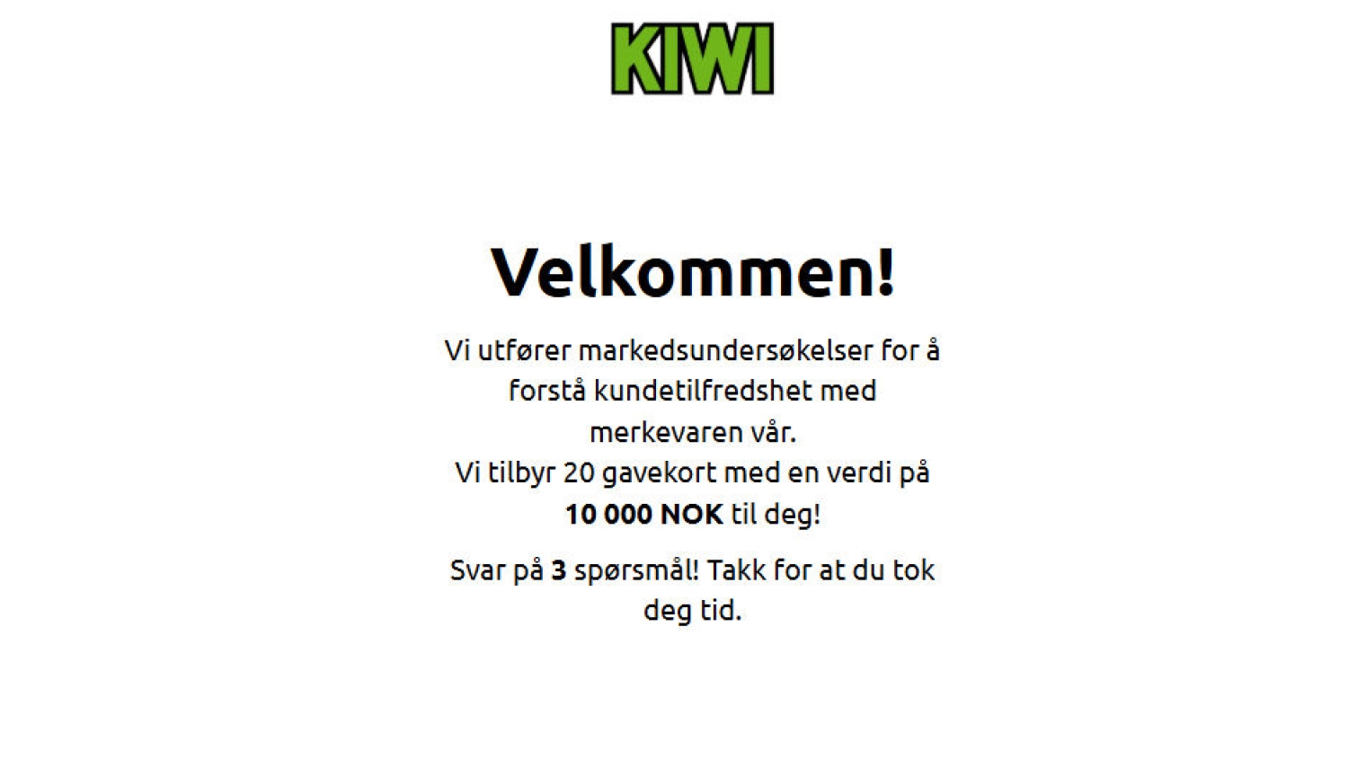Falsk KIWI-konkurranse lokker med gavekort på 10.000 kroner