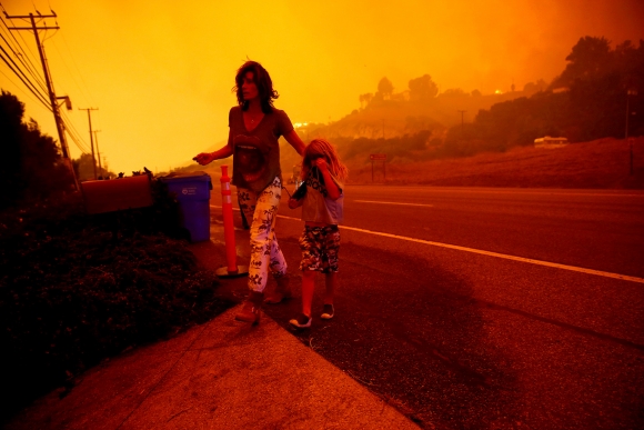 BRANNINFERNO: Flere enn 8000 skogbranner i California skapte enorme ødeleggelser. Her fra Malibu, 9. november. 