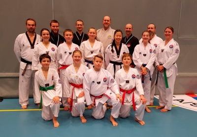 Medlemmene i Ringerike Taekwondo på vinterleiren